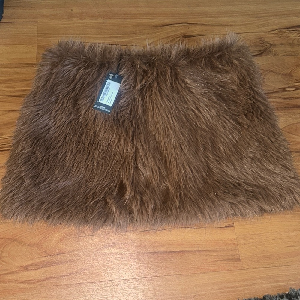 Brown Faux Fux Skirt Size 4